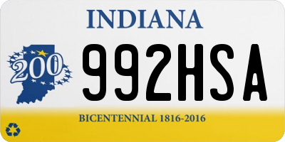 IN license plate 992HSA