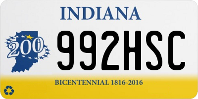 IN license plate 992HSC