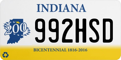 IN license plate 992HSD