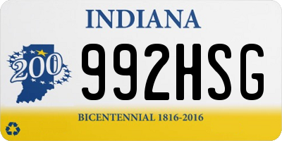 IN license plate 992HSG