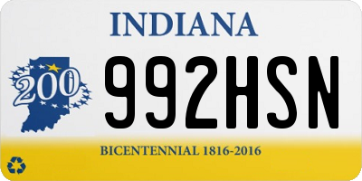 IN license plate 992HSN