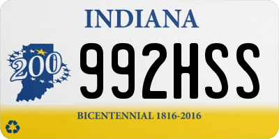 IN license plate 992HSS