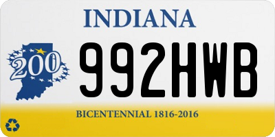 IN license plate 992HWB