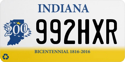 IN license plate 992HXR