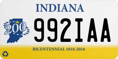 IN license plate 992IAA