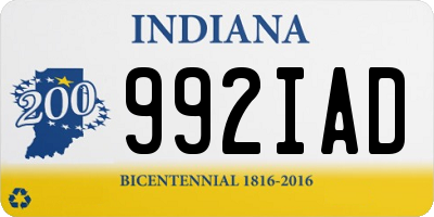 IN license plate 992IAD