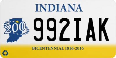 IN license plate 992IAK