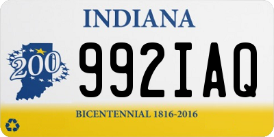 IN license plate 992IAQ