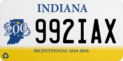 IN license plate 992IAX