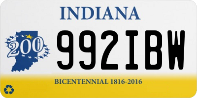 IN license plate 992IBW