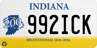 IN license plate 992ICK