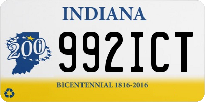 IN license plate 992ICT