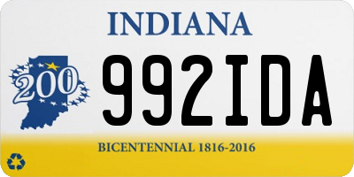 IN license plate 992IDA
