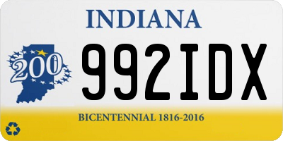 IN license plate 992IDX