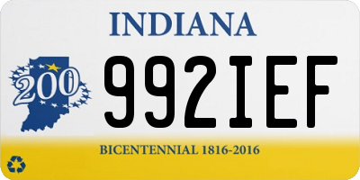 IN license plate 992IEF