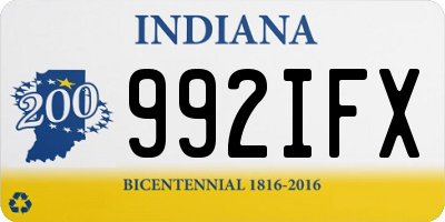 IN license plate 992IFX