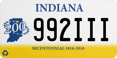 IN license plate 992III