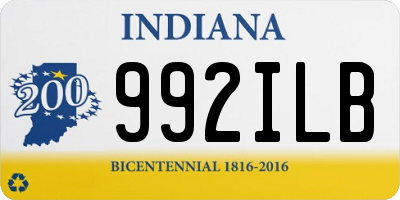 IN license plate 992ILB