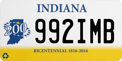 IN license plate 992IMB