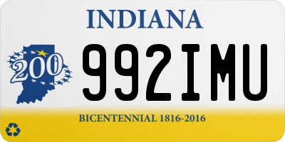 IN license plate 992IMU