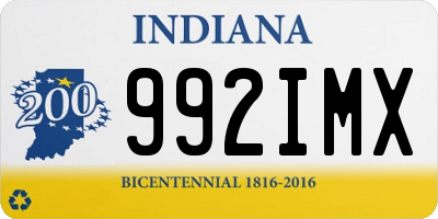 IN license plate 992IMX