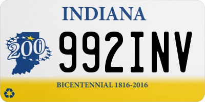 IN license plate 992INV