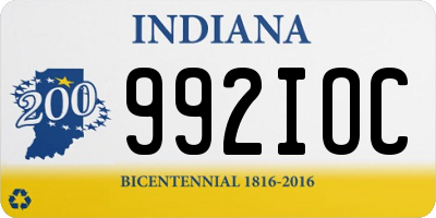 IN license plate 992IOC