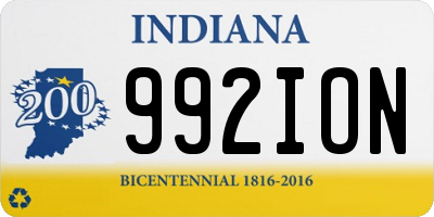 IN license plate 992ION