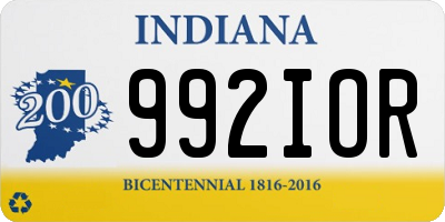 IN license plate 992IOR