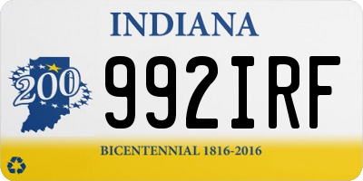 IN license plate 992IRF