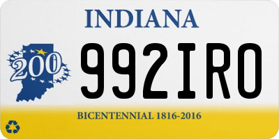 IN license plate 992IRO