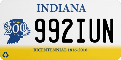 IN license plate 992IUN