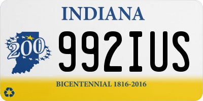 IN license plate 992IUS