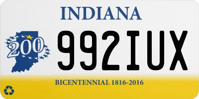 IN license plate 992IUX