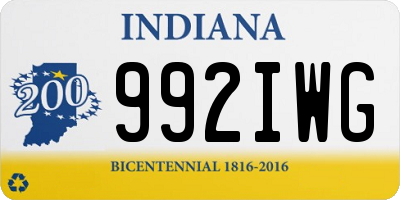 IN license plate 992IWG