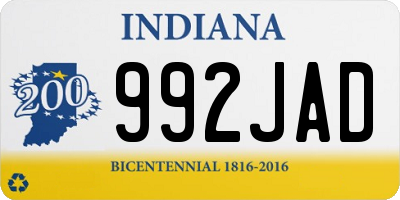 IN license plate 992JAD