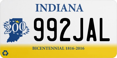 IN license plate 992JAL
