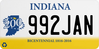 IN license plate 992JAN