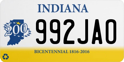 IN license plate 992JAO