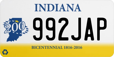 IN license plate 992JAP