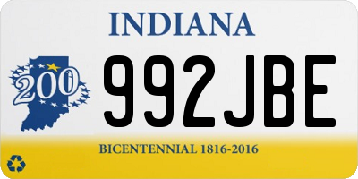 IN license plate 992JBE