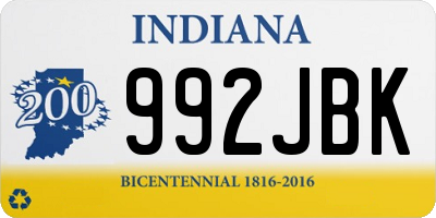 IN license plate 992JBK