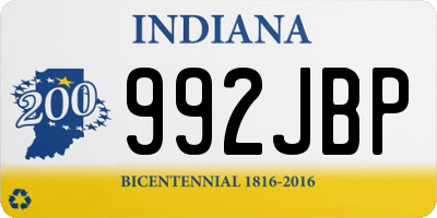 IN license plate 992JBP