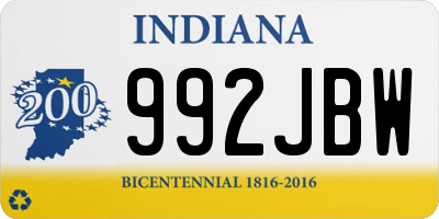 IN license plate 992JBW