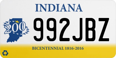 IN license plate 992JBZ