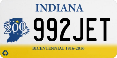 IN license plate 992JET