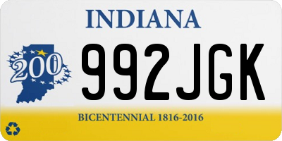 IN license plate 992JGK