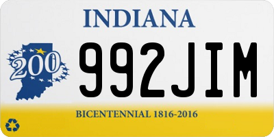 IN license plate 992JIM