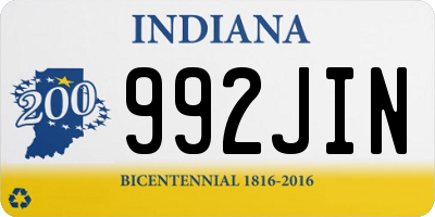 IN license plate 992JIN