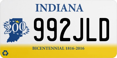 IN license plate 992JLD